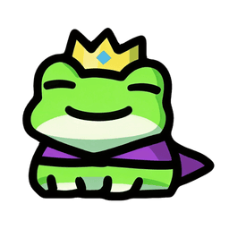 Pumple mascot, a laid-back crowned frog king
